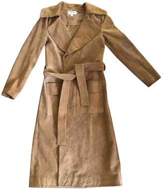 Frame Denim Camel Leather Coat for Women