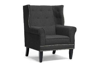 Baxton Studio Kyleigh Gray Linen Modern Arm Chair