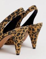 Thumbnail for your product : ASOS DESIGN Stormie slingback mid heels in leopard