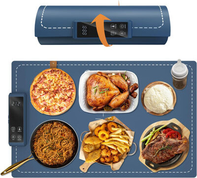 Daily Warming Mat For Food Electric Warming Tray Food Warming Mat For Buffet Party High-tech Graphene Heating Film Adjustable Temperature And Timer, 10s Fas