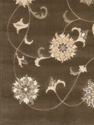Charlton Home Elderton Machine Made Brown Tan Floral Polypropylene Indoor Area Rug