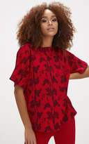 Thumbnail for your product : PrettyLittleThing Mustard Oriental Print Oversized T Shirt