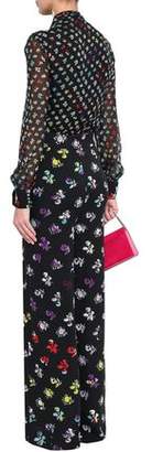 Diane von Furstenberg Pussy-bow Floral-print Silk-georgette And Crepe Jumpsuit