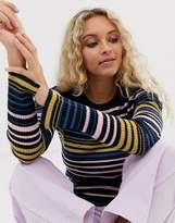 Thumbnail for your product : Just Female Crystal stripe wool jumper