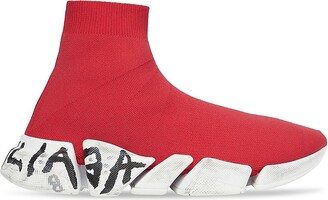 Balenciaga Luxury Sneakers For Men Balenciaga Speed Lace Up Black White  And Red Sneakers  Stylemyle