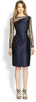 Thumbnail for your product : Carmen Marc Valvo Lace & Satin Sculpted Cocktail Dress
