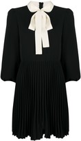 Thumbnail for your product : RED Valentino Tie-Neck Pleated Mini Dress