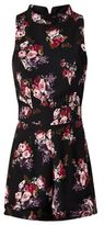 Thumbnail for your product : Fashion Union Black Floral Print High Neck Playsuit