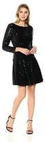 Thumbnail for your product : Eliza J Women's Petite Long Sleeve Velvet and Sequin Dress
