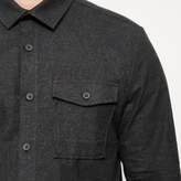 Thumbnail for your product : River Island Mens Charcoal grey flannel shirt
