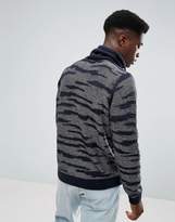 Thumbnail for your product : Stradivarius High Neck Jumper In Blue Camouflage