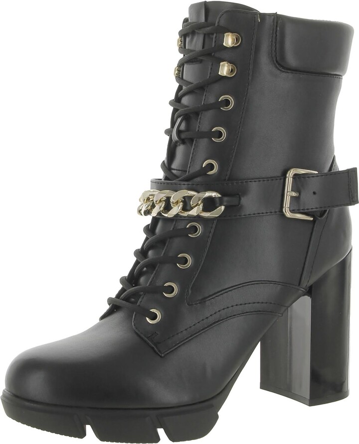 Faux Leather Combat Boots | ShopStyle