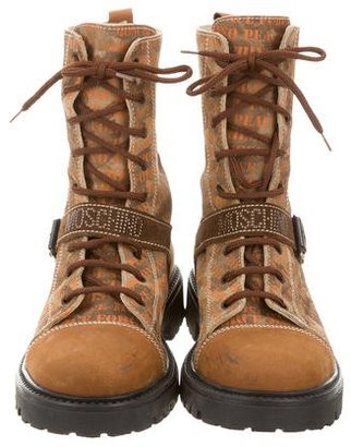 Moschino Suede Lace-Up Boots