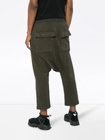 Thumbnail for your product : Rick Owens Cropped track pants with drop crotch