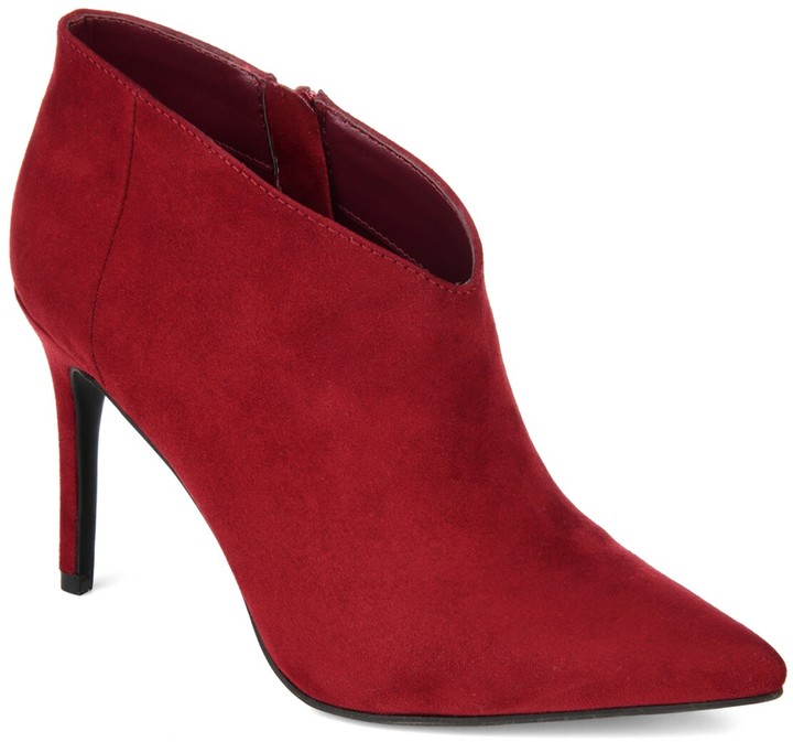 suede red booties