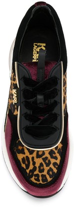 Karl Lagerfeld Paris Platform Leopard Print Sneakers