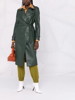 Thumbnail for your product : Blanca Vita Faux-Leather Belted Coat