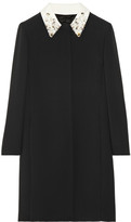 Thumbnail for your product : Miu Miu Embellished-collar crepe coat