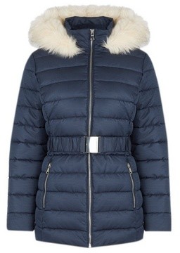 petite padded coat with hood