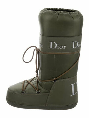 Christian Dior Apres Ski Graphic Print Lace-Up Boots Green - ShopStyle