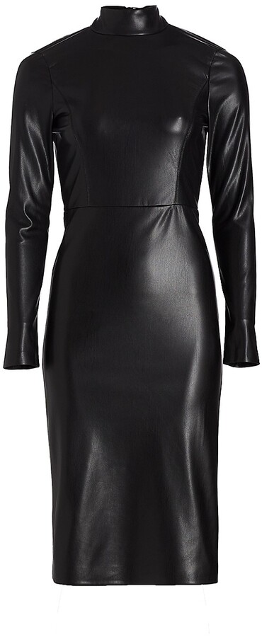 Long Sleeve Black Leather Dress | ShopStyle