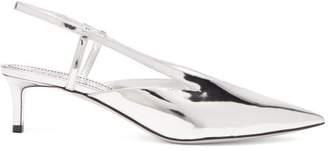 Givenchy Mirror Kitten Heel Slingback Pumps - Womens - Silver