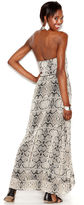 Thumbnail for your product : Jessica Simpson Snakeskin-Print Halter Maxi Dress