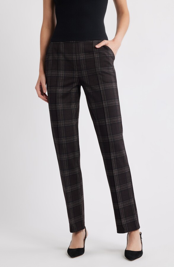 Womens Brown Plaid Pants ShopStyle
