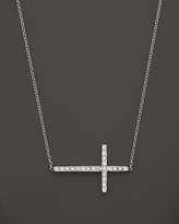 Thumbnail for your product : KC Designs Diamond Side Cross Necklace in 14K White Gold, .19 ct. t.w.