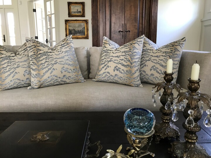 Etsy Cowtan & Tout Rajah Blue Velvet Pillow 11028 | Both Sides-Made To Order 2 Minimum Order