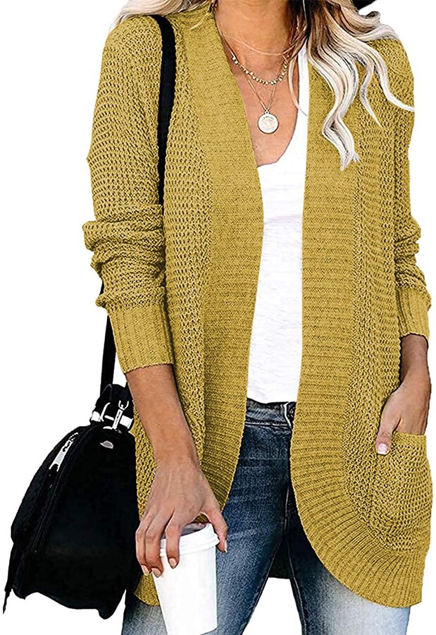 mustard cardigan with pockets