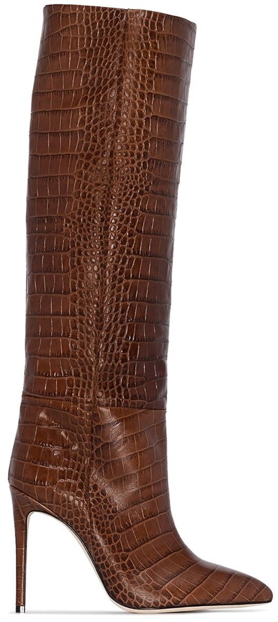 brown croc booties