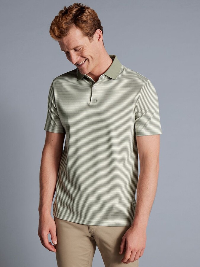 Mens Green Stripe Sleeve Shirt ShopStyle UK