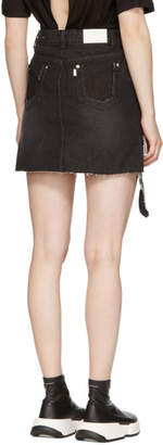 Sjyp SSENSE Exclusive Black Denim Cut-Off Miniskirt