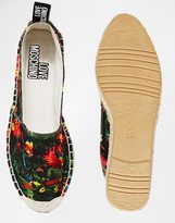 Thumbnail for your product : Love Moschino Black Jungle Printed Canvas Flatform Espadrilles