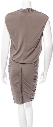 Yigal Azrouel Leather-Trimmed Midi Dress