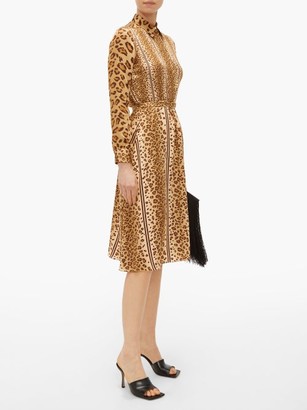 Hillier Bartley Belted Leopard-print Satin Shirt Dress - Animal