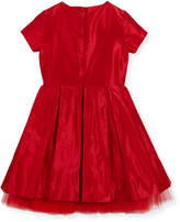 Thumbnail for your product : Oscar de la Renta Silk Taffeta Party Dress with Guipure Flowers, Red, Size 3-14