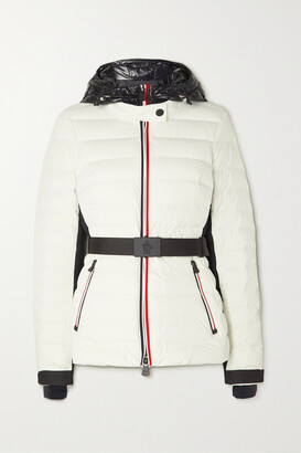 MONCLER GRENOBLE Bruche Belted Two-tone Quilted Down Ski Jacket - White