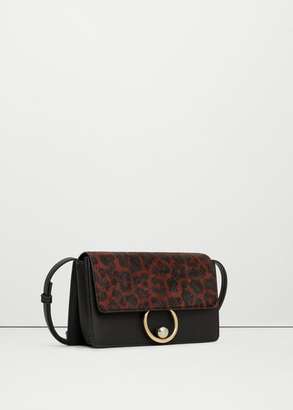 Mango Outlet OUTLET Leopard leather cross body bag