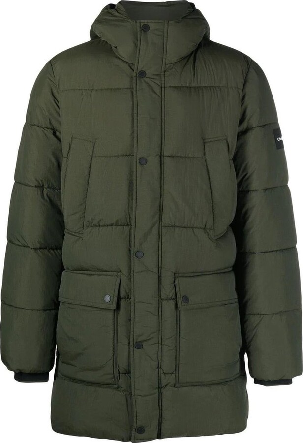 Calvin Klein Zipped Hooded Puffer Coat