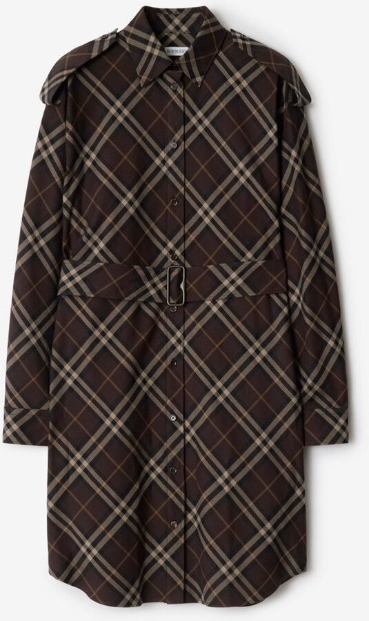 Burberry Check Cotton Flannel Shirt Dress Size: 0
