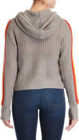 Thumbnail for your product : Derek Heart Rainbow Stripe Hooded Sweater