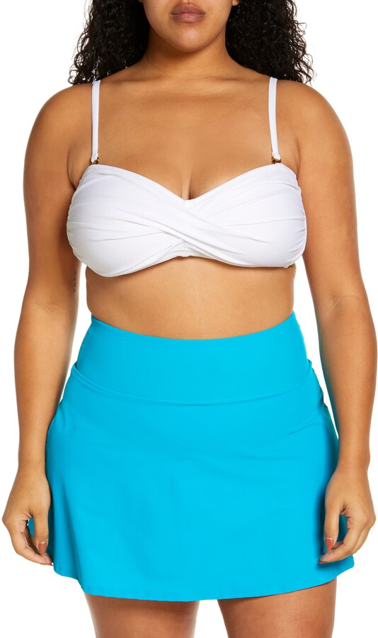 PANAX Women's High Waisted Swim Skirts with Inner Slip Mini Bikini Bottom Beach Skirt 