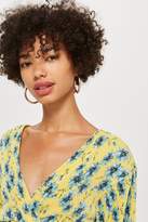 Thumbnail for your product : Topshop Womens Floral Plisse Wrap Top - Yellow