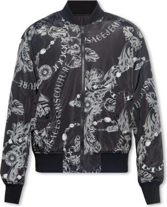 Versace Jeans Couture Teddy Monogram Jacquard Fleece Jacket in Black for  Men