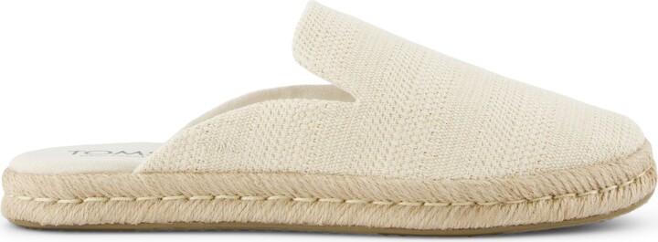 Toms Santiago Mule Espadrille Undyed Metallic Linen Stripe Slip On