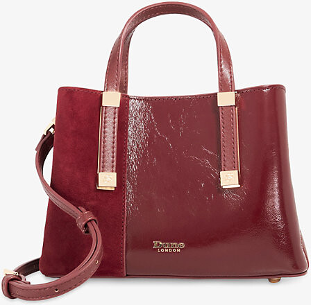 Womens Burgundy/Plain/ Syntheti Dinkydorry Mini Faux-Leather Tote Bag 1 Size