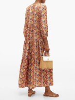 Thumbnail for your product : Muzungu Sisters - Frangipani Poppy-print Silk-faille Maxi Dress - Orange Multi