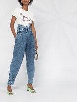 Thumbnail for your product : RED Valentino Bow Detail Marble Denim Pants